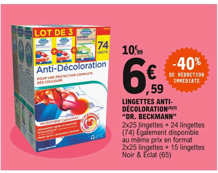 lingettes anti-décoloration "dr. beckmann"