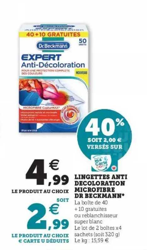 lingettes anti-décoloration microfibre dr beckmann