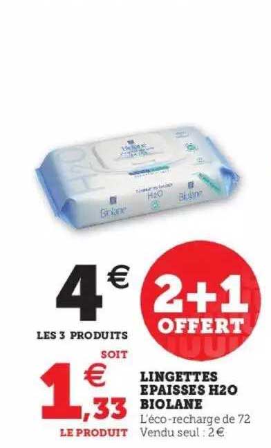 lingettes épaisses h20 biolane