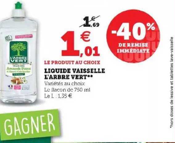 liquide vaisselle l'arbre vert
