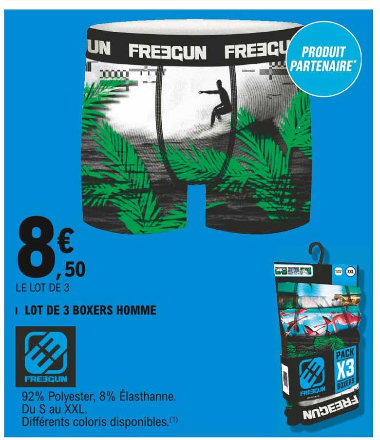 Lot De 3 Boxers Homme Freegun