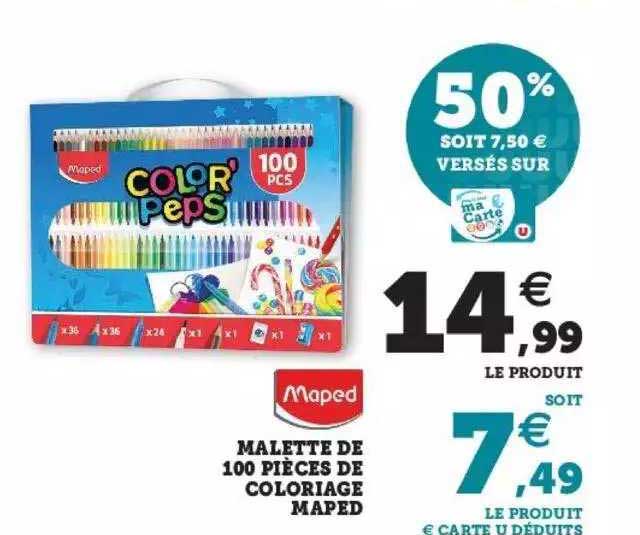 Mallette De 100 Pièces De Coloriage Maped