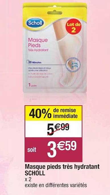 masque pieds très hydratant scholl