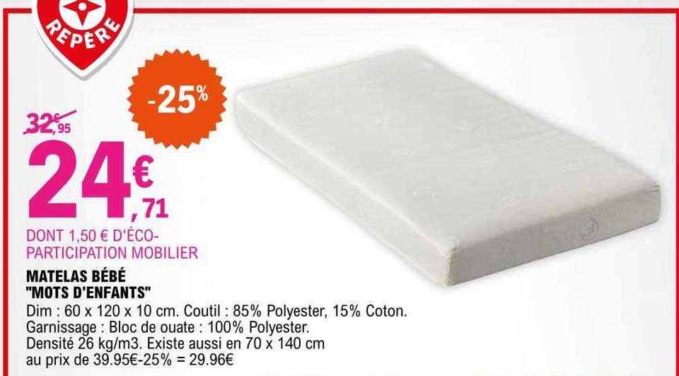 matelas bébé "mots d'enfants"