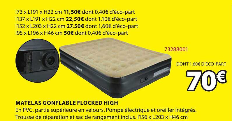 matelas gonflable flocked high