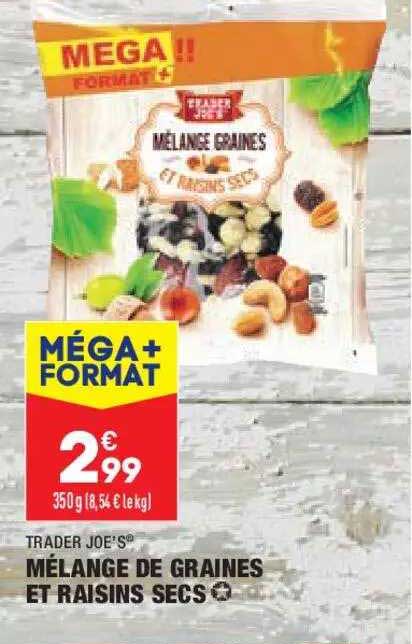 mélange de graines et raisins secs trader joe's