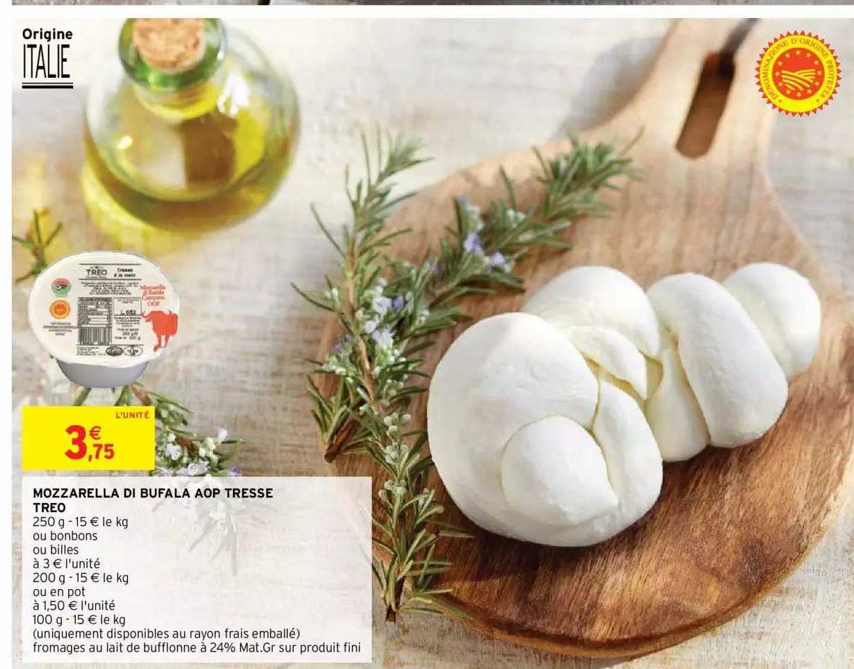 Mozzarella Di Bufala Aop Tresse Treo