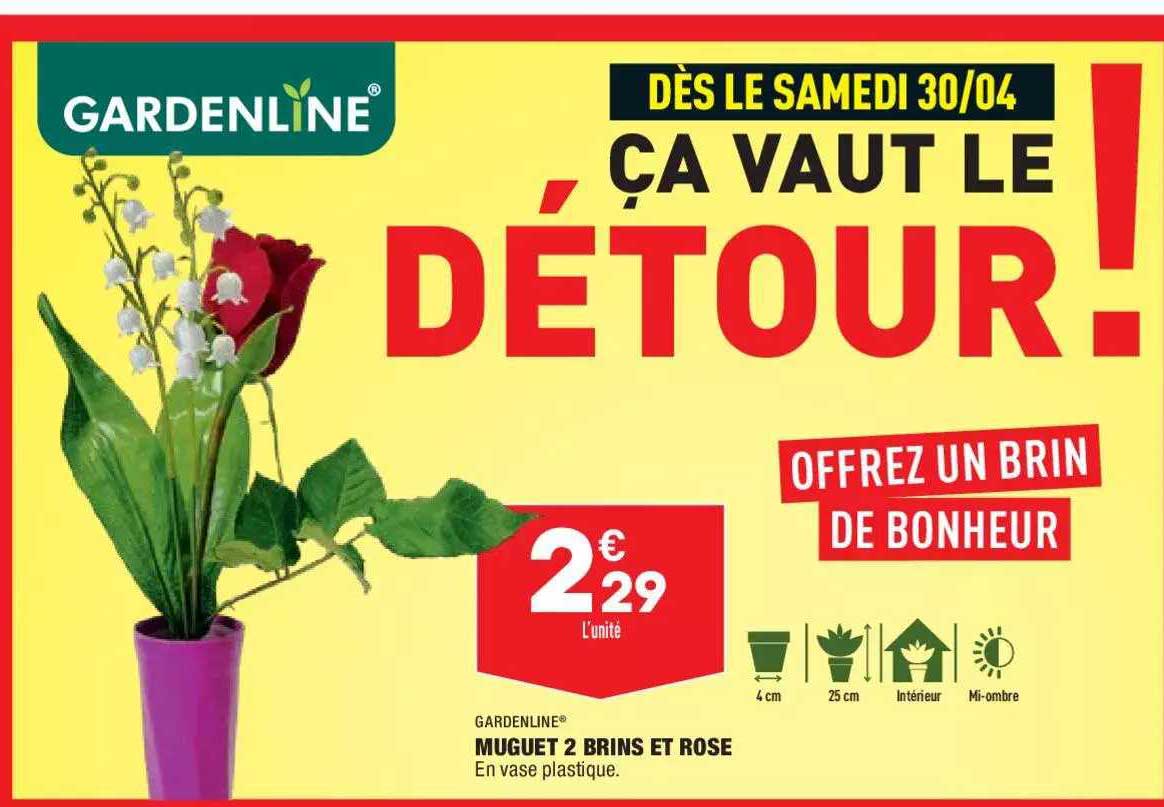 muguet 2 brins et rose gardenline