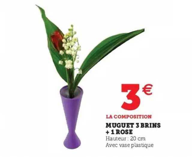 muguet 3 brins + 1 rose