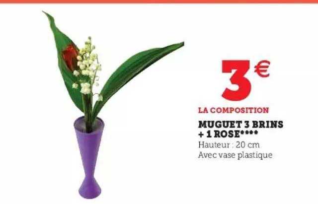 muguet 3 brins + 1 rose