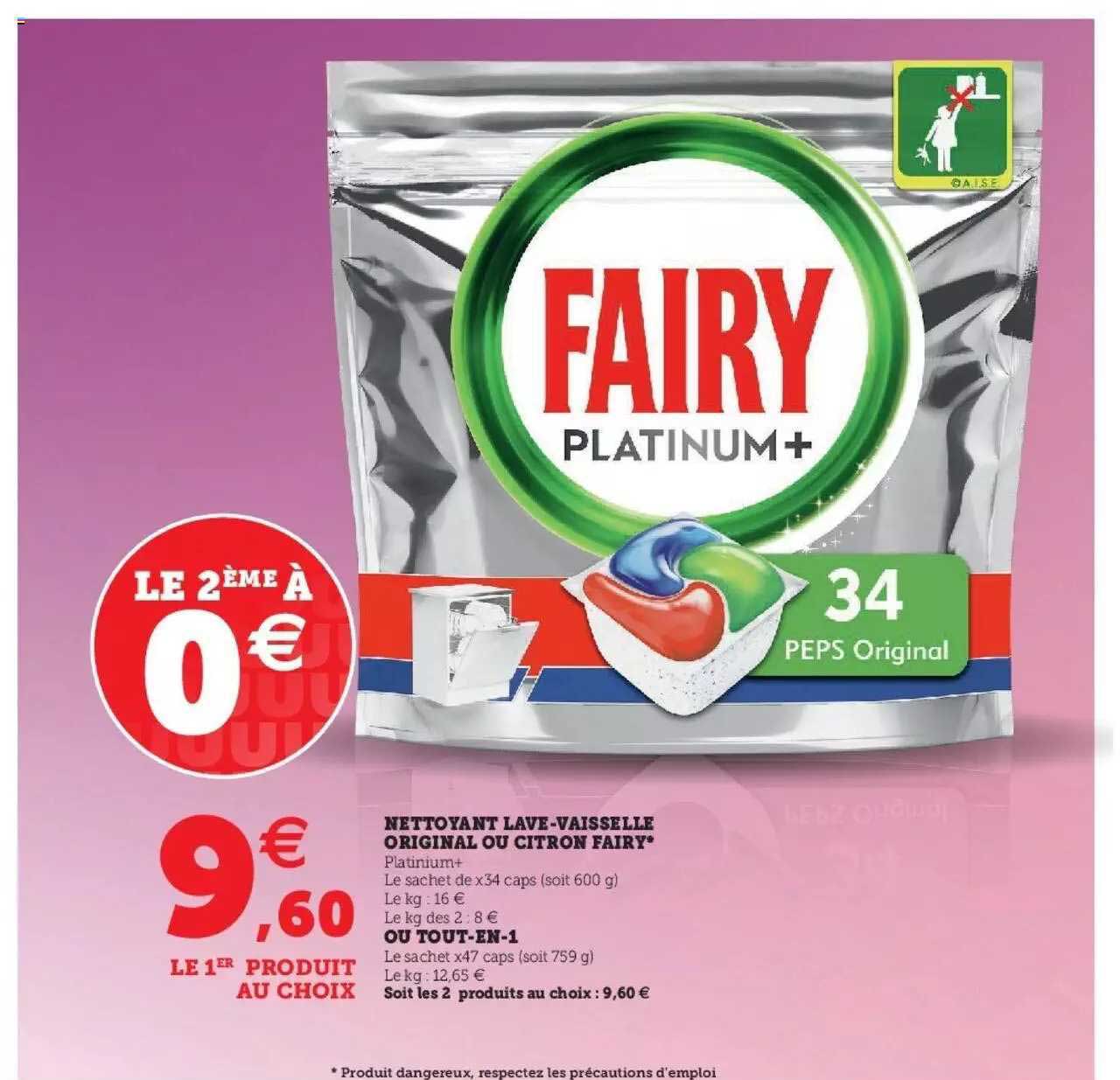 nettoyant lave-vaisselle original ou citron fairy ou tout-en-1