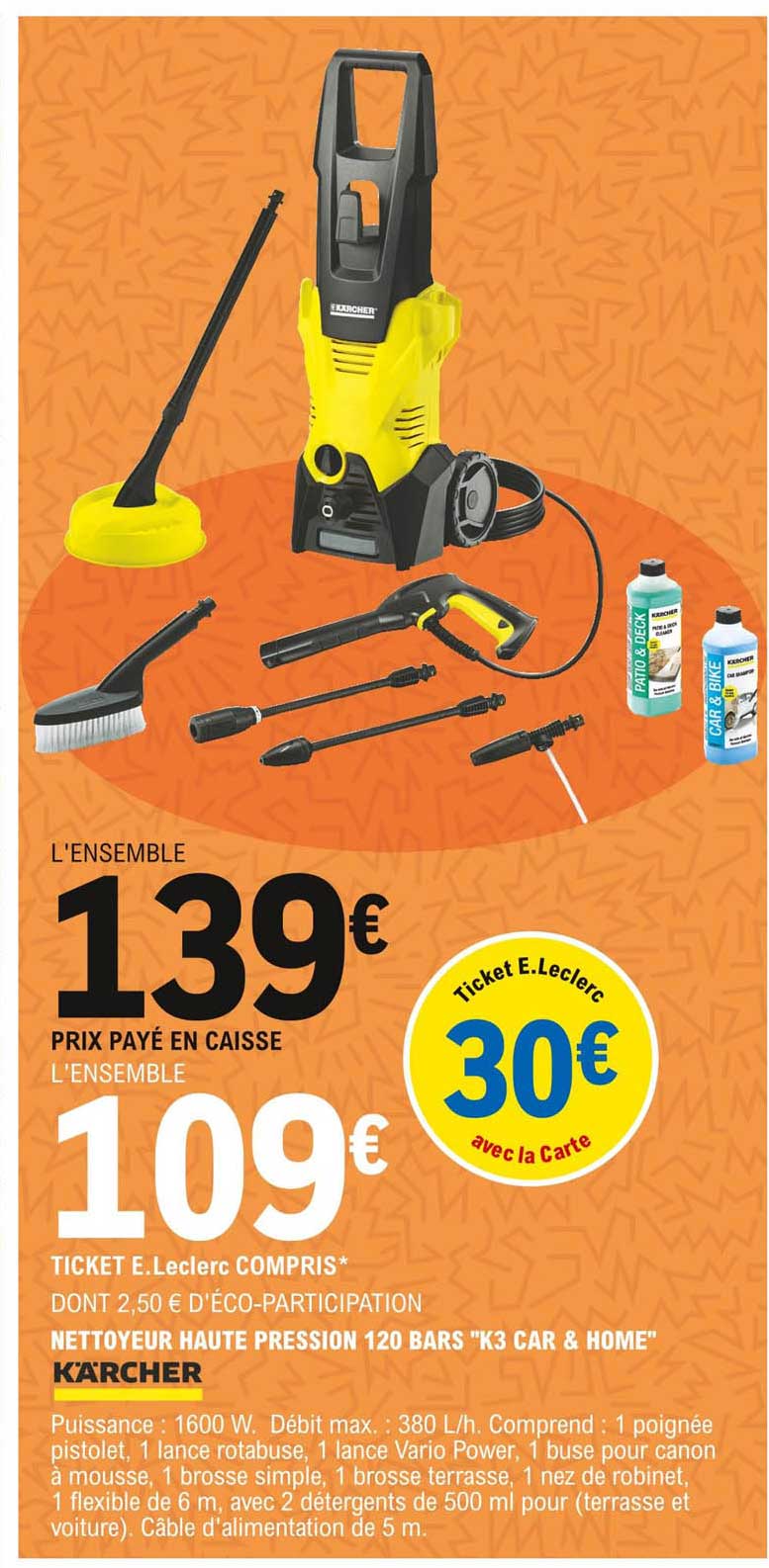 nettoyeur haute pression 120 bars "k3 car & home" kärcher