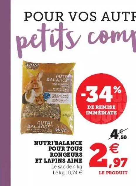 Nutri-balance Pour Tous Rongeurs Et Lapins Aimé