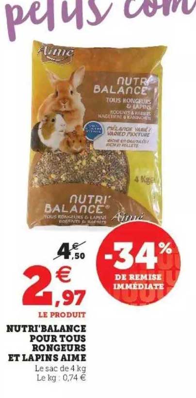 nutri'balance pour tous rongeurs et lapins aimé