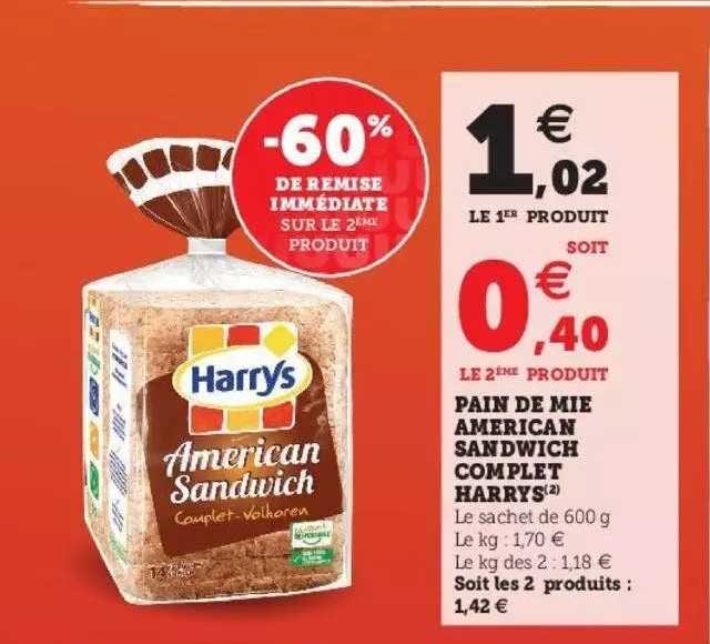 pain de mie american sandwich complet harrys