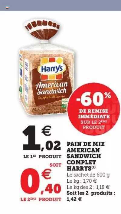 pain de mie american sandwich complet harrys