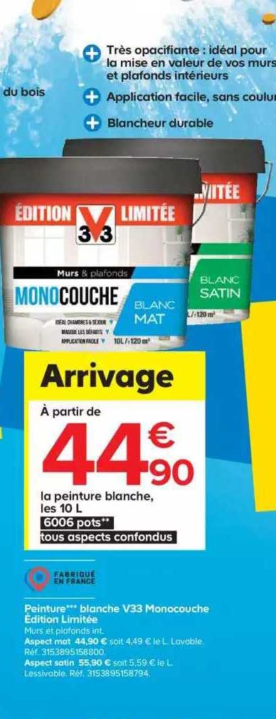 Peinture Blanche V33 Monocouche édition Limitée V33