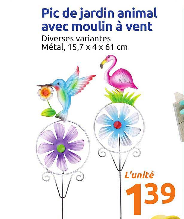 pic de jardin animal avec moulin à vent