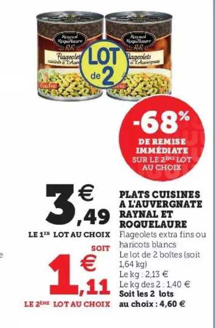 plats cuisinés à l'auvergnate raynal et roquelaure