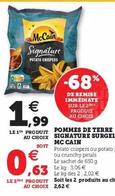 pommes de terre signature surgelées mc cain