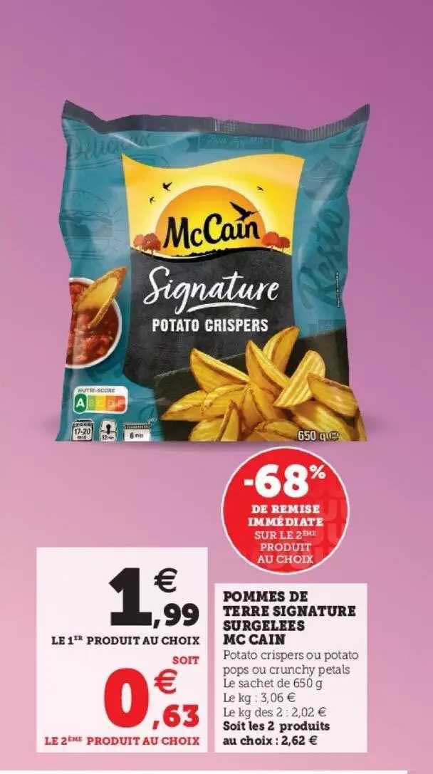 pommes de terre signature surgelées mc cain