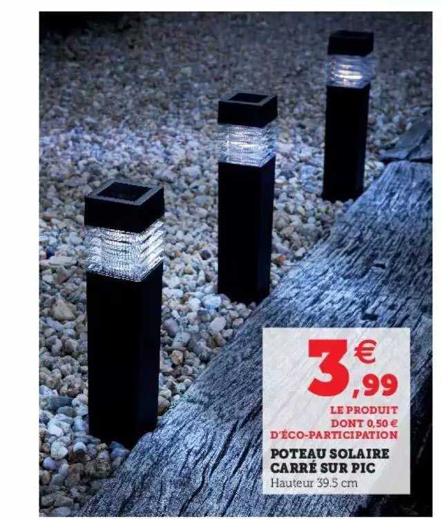 poteau solaire carré sur pic