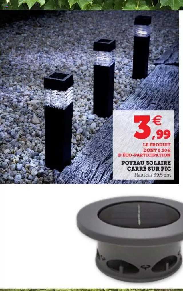 poteau solaire carré sur pic