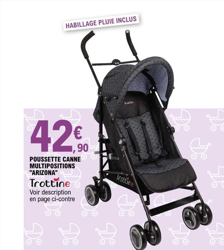 poussette canne multipositions "arizona" trottine