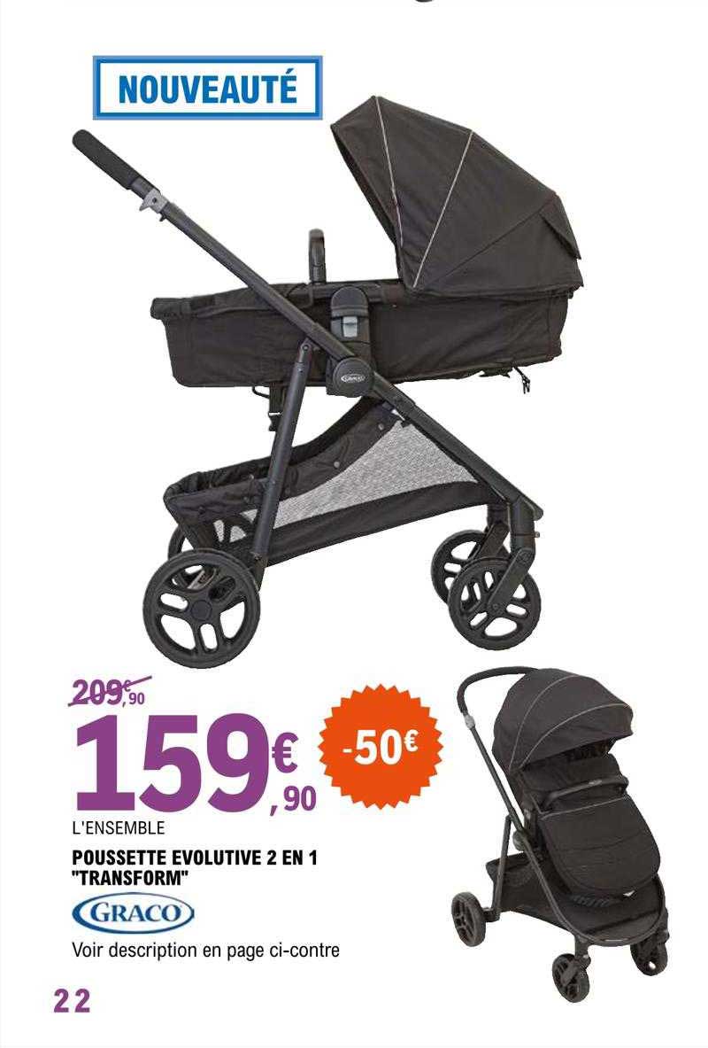 poussette évolutive 2 en 1 "transform" graco