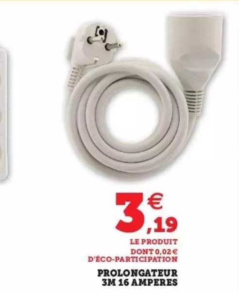 prolongateur 3m 16 ampères