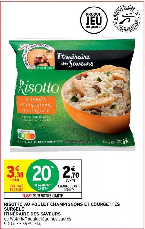 Risotto Au Poulet Champignons Et Courgettes Surgelé Itinéraire Des Saveurs