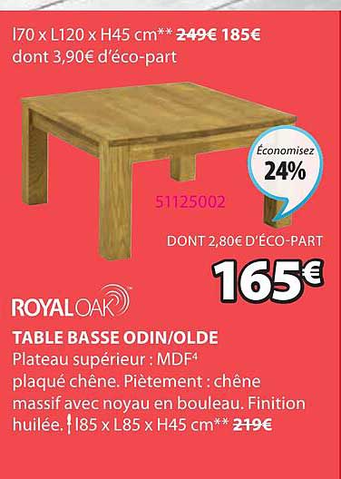 royaloak table basse odin olde