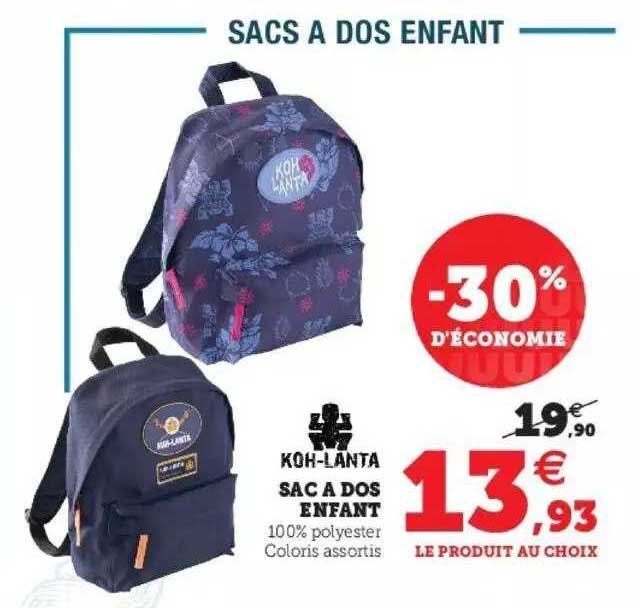 sac à dos enfant koh-lanta