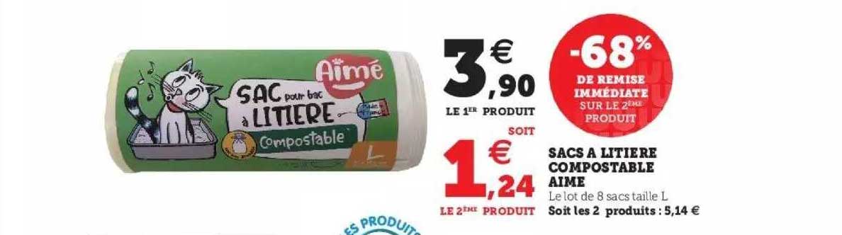 Sacs à Litière Compostable Aimé
