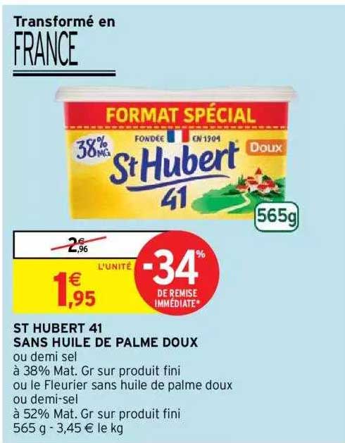 st hubert 41 sans huile de palme doux -34% de remise immédiate