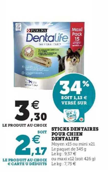 sticks dentaires pour chien dentalife