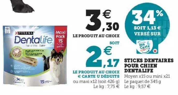 sticks dentaires pur chien dentalife