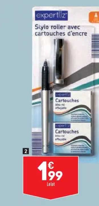 stylo roller avec cartouches d'encre