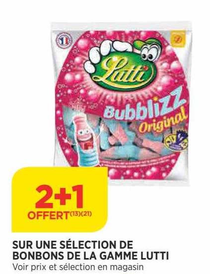 sur une sélection de bonbons de la gamme lutti