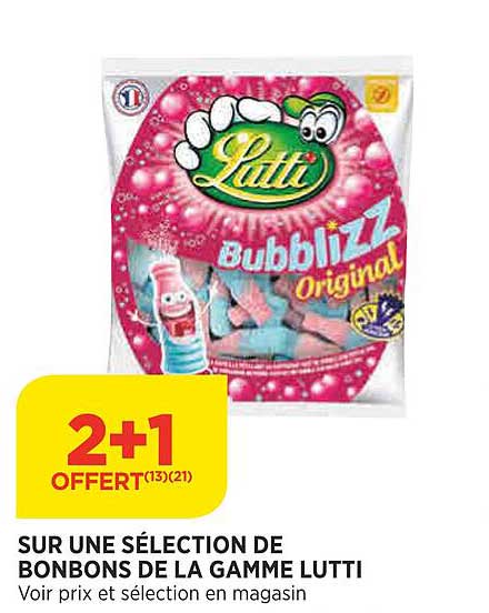 sur une sélection de bonbons de la gamme lutti