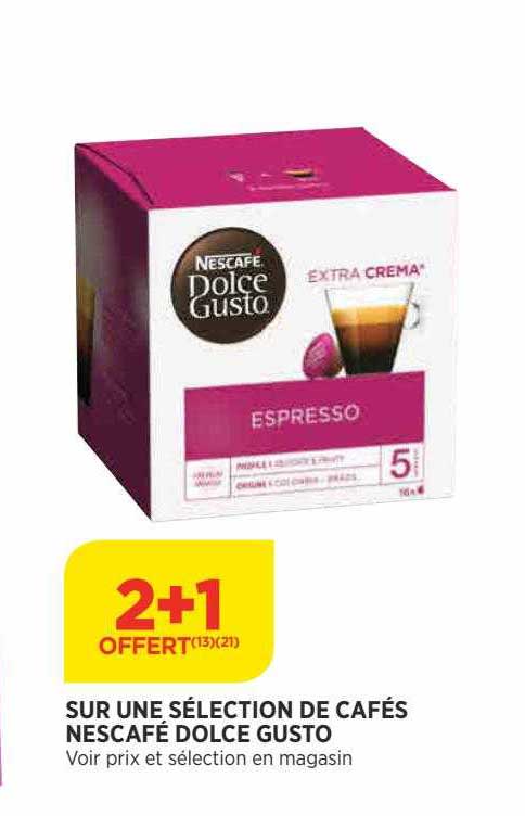 sur une sélection de cafés nescafé dolce gusto