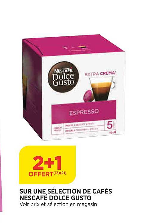 sur une sélection de cafés nescafé dolce gusto