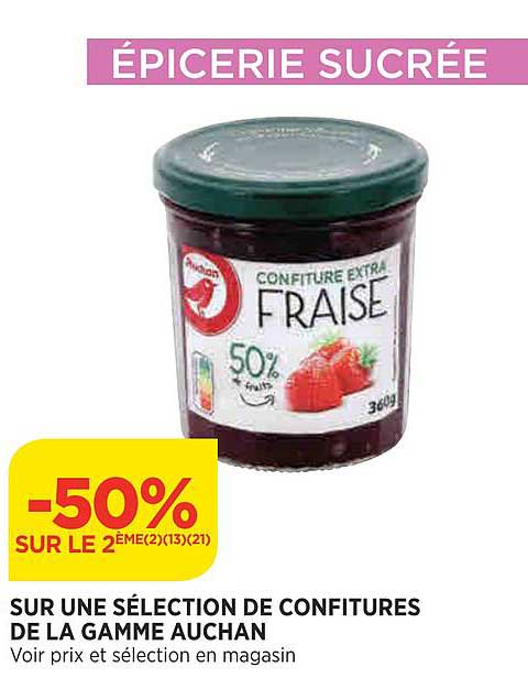 Sur Une Sélection De Confitures De La Gamme Auchan