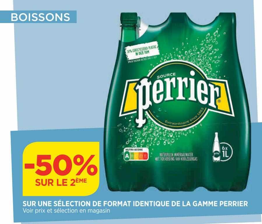 sur une sélection de format identique de la gamme perrier