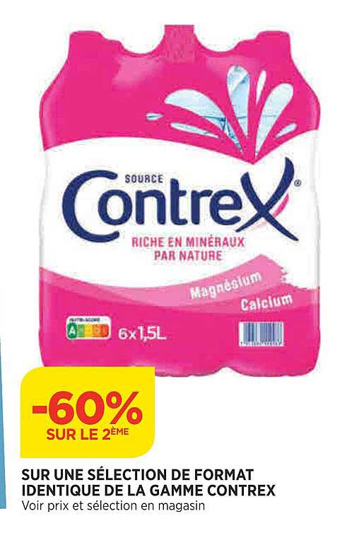 sur une sélection de format indentique de la gamme contrex