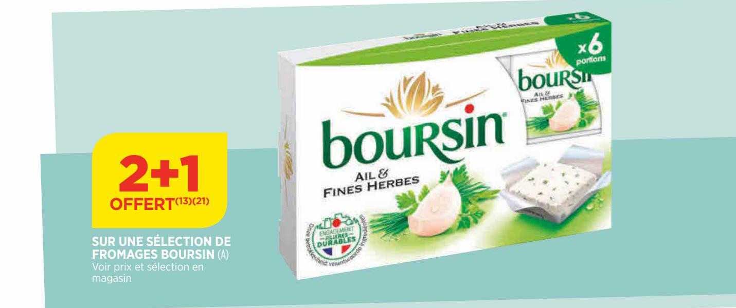 sur une sélection de fromages boursin