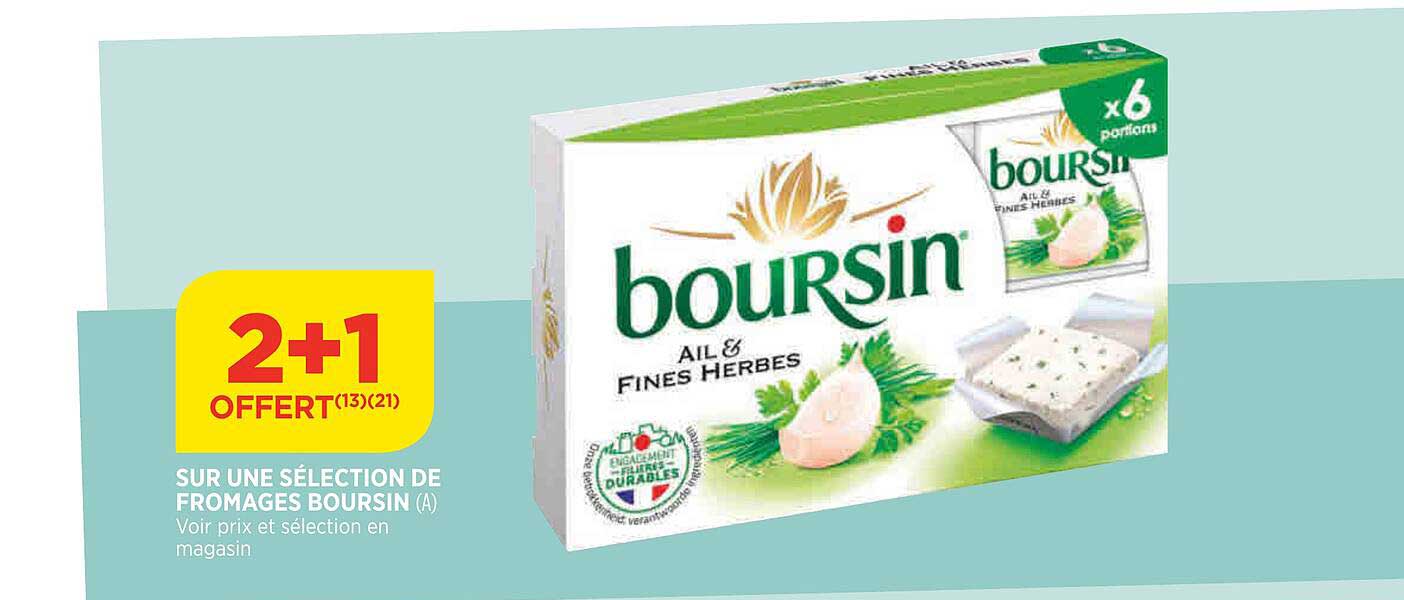 sur une sélection de fromages boursin