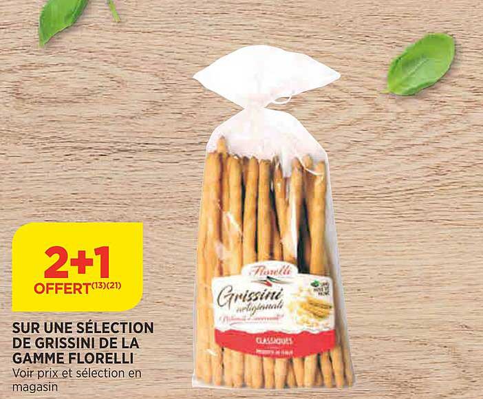 sur une sélection de grissini de la gamme florelli