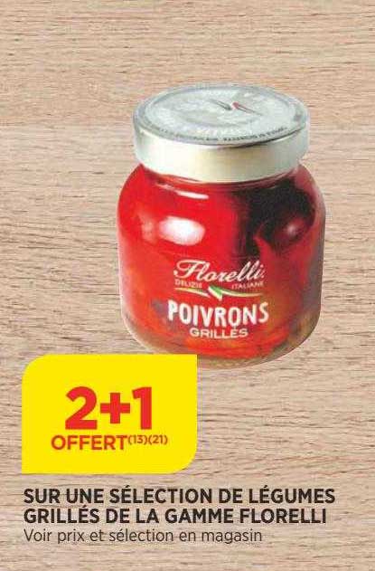 sur une sélection de légumes grillés de la gamme florelli
