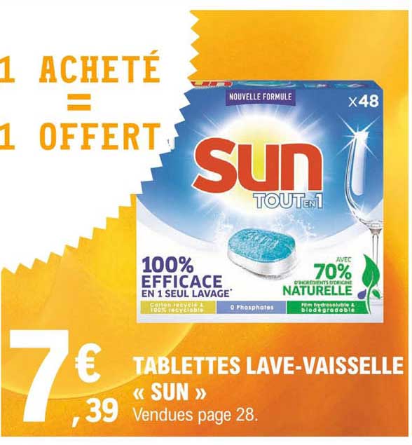tablettes lave-vaisselle "sun"